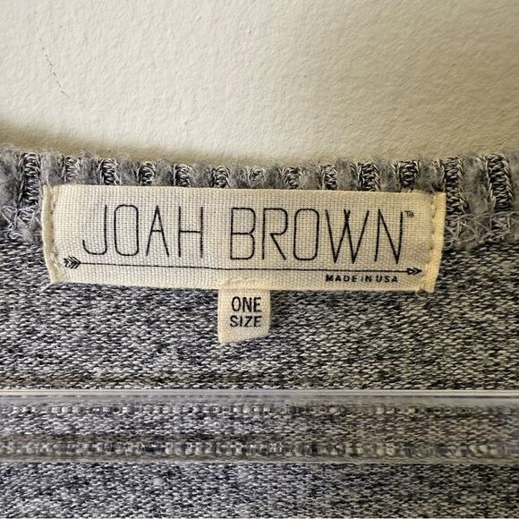 Joah Brown Gray V-Neck Long Sleeve Top Women’s One Size - Picture 3 of 4